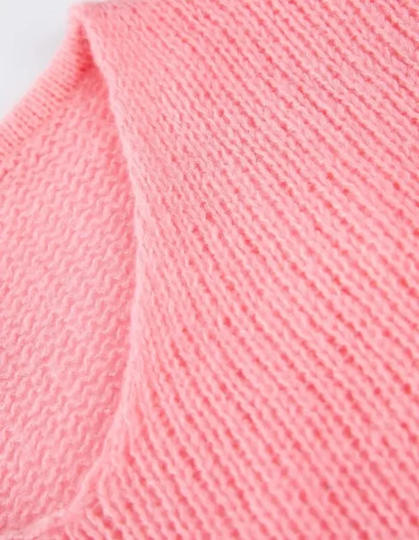 Strickpullover - V-Ausschnitt - rosa