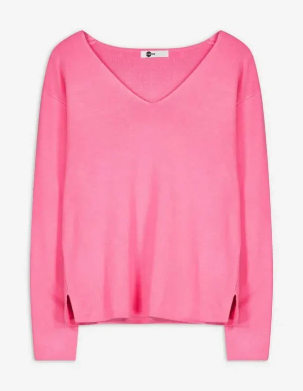 Strickpullover - Viskose-Mix - pink