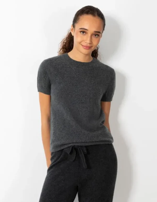 Strickshirt - Kaschmir - dunkelgrau