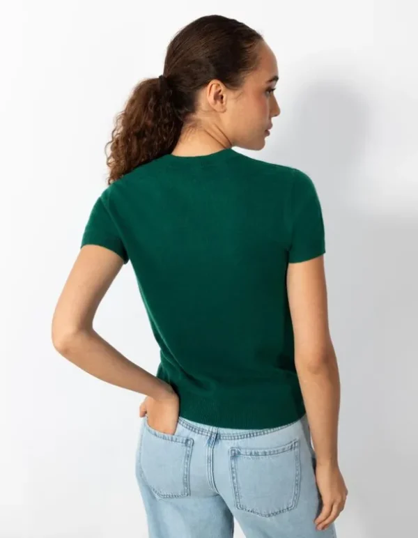 Strickshirt - Kaschmir - dunkelgrün