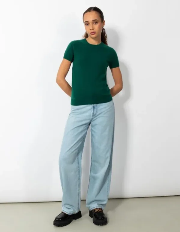 Strickshirt - Kaschmir - dunkelgrün