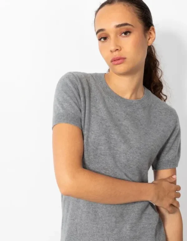 Strickshirt - Kaschmir - grau