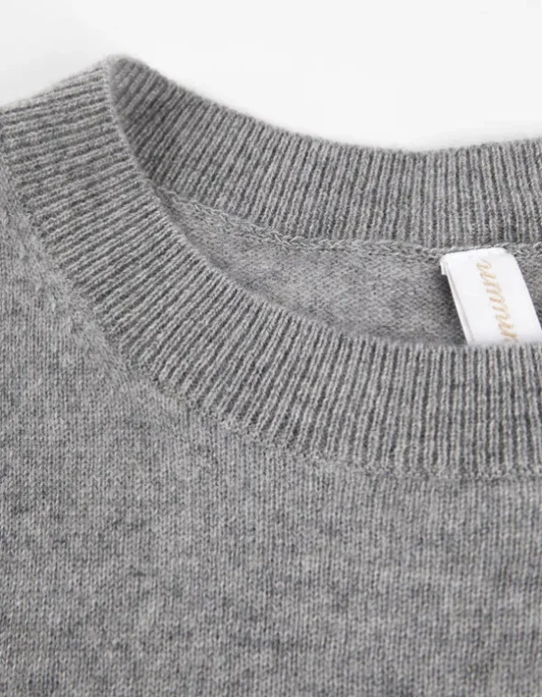 Strickshirt - Kaschmir - grau
