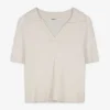 Strickshirt - Viskose-Mix - beige