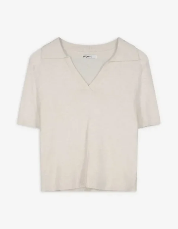 Strickshirt - Viskose-Mix - beige