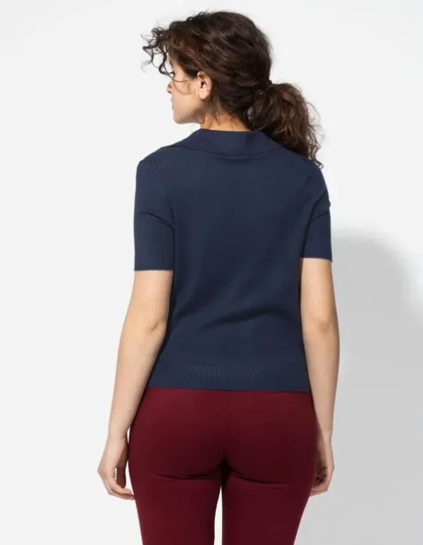 Strickshirt - Viskose-Mix - dunkelblau