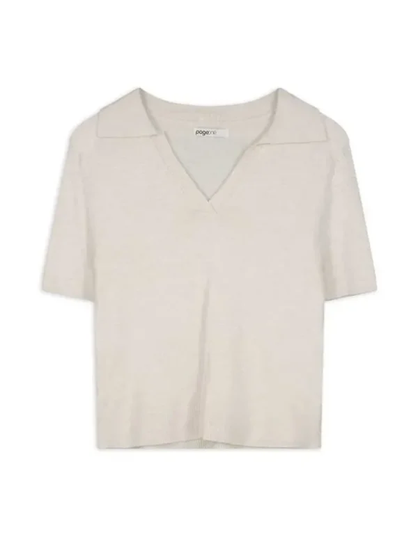 Strickshirt - Viskose-Mix - beige