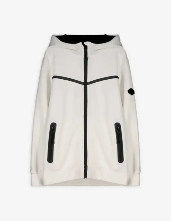 Sweatjacke - Color-Blocking - weiß