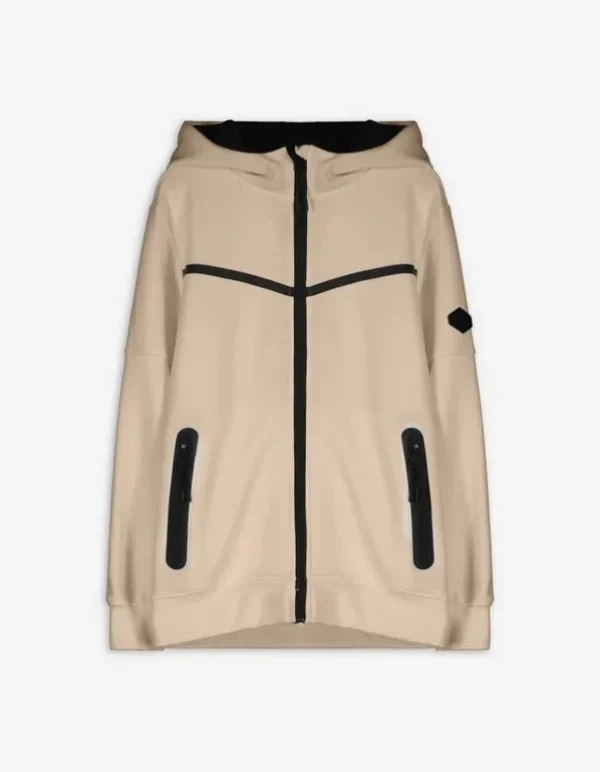 Sweatjacke - Color-Blocking - beige