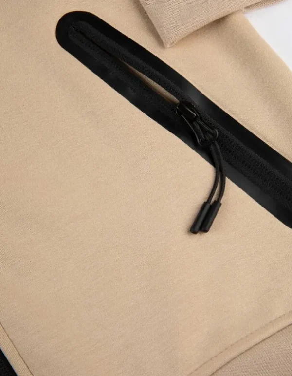 Sweatjacke - Color-Blocking - beige