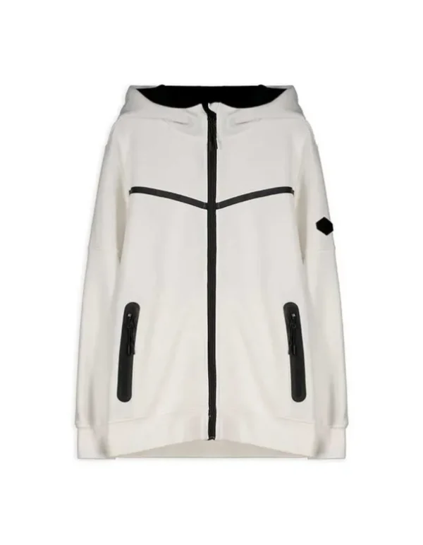 Sweatjacke - Color-Blocking - weiß