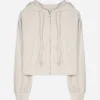 Sweatjacke - Cropped - beige