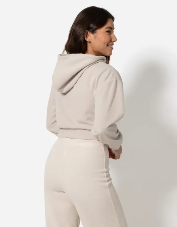 Sweatjacke - Cropped - beige