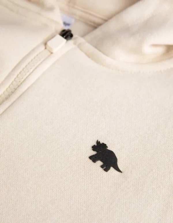 Sweatjacke - einfarbig - beige