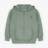 Sweatjacke - einfarbig - dunkelgrün