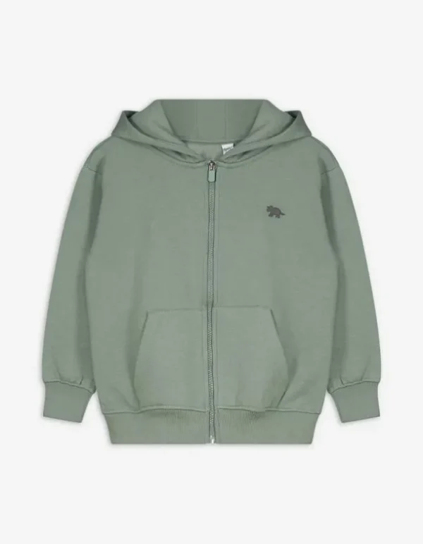 Sweatjacke - einfarbig - dunkelgrün