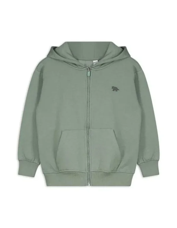 Sweatjacke - einfarbig - dunkelgrün