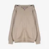 Sweatjacke - Kapuze - beige