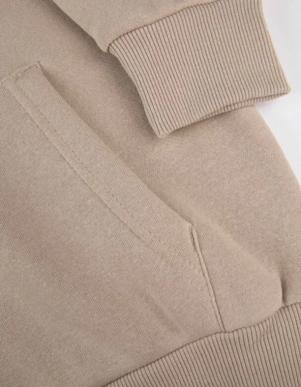 Sweatjacke - Kapuze - beige