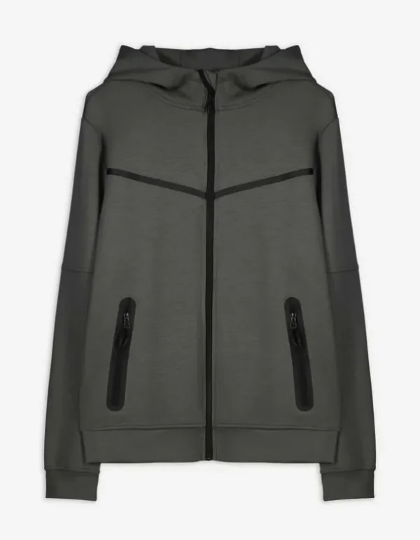 Sweatjacke - Kapuze - grau