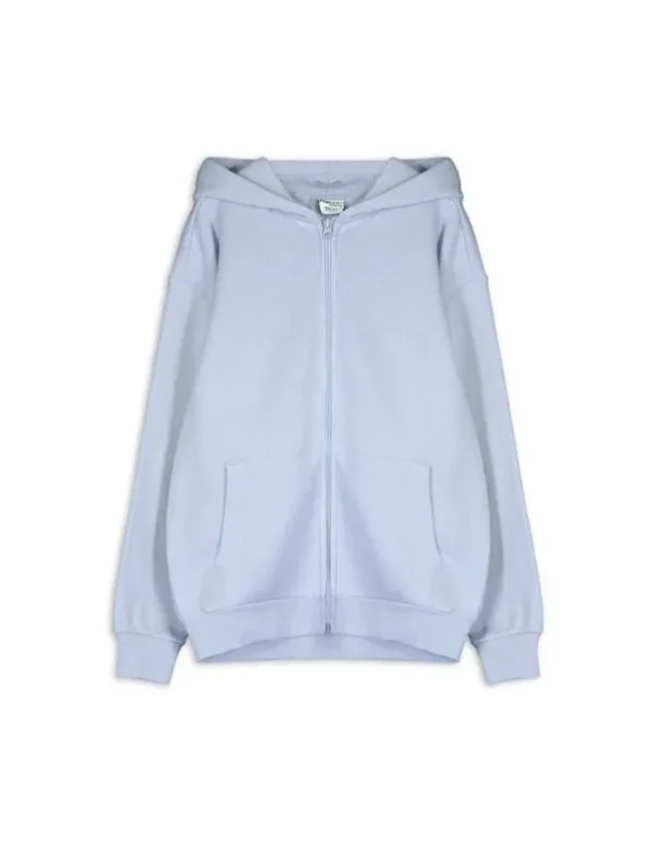 Sweatjacke - Kapuze - hellblau