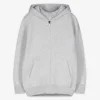 Sweatjacke - Kapuze - hellgrau