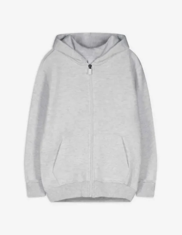Sweatjacke - Kapuze - hellgrau