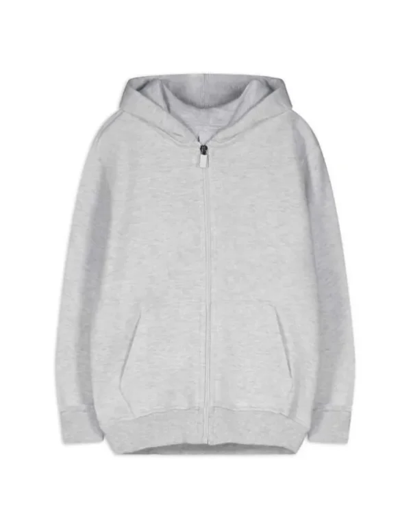 Sweatjacke - Kapuze - hellgrau