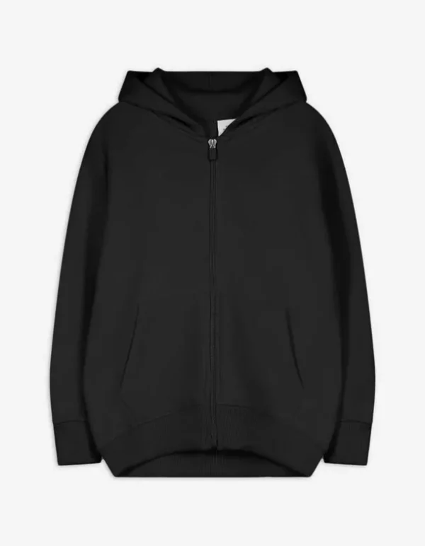 Sweatjacke - Kapuze - schwarz