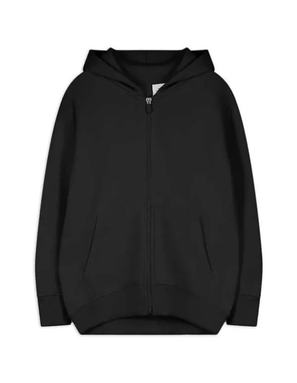 Sweatjacke - Kapuze - schwarz
