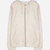 Sweatjacke - Kapuze mit Tunnelzug - beige