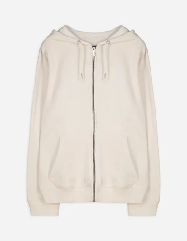 Sweatjacke - Kapuze mit Tunnelzug - beige