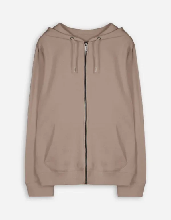 Sweatjacke - Kapuze mit Tunnelzug - hellbraun
