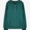Sweatjacke - Kapuze mit Tunnelzug - dunkelgrün