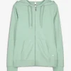 Sweatjacke - Kapuze mit Tunnelzug - grün