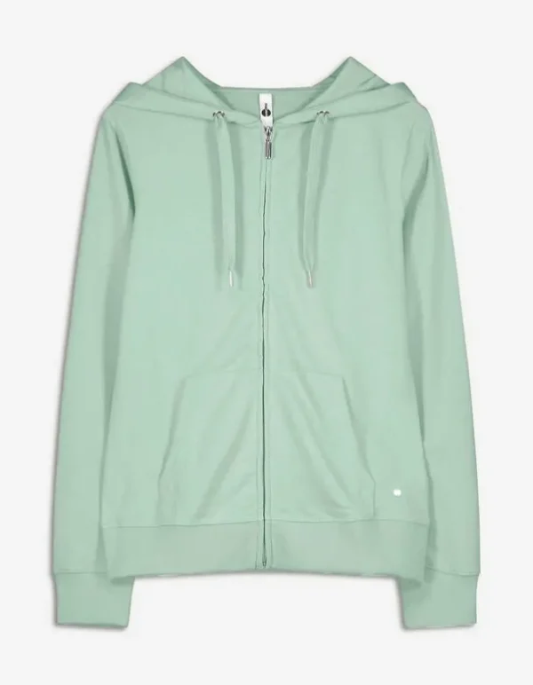 Sweatjacke - Kapuze mit Tunnelzug - grün