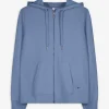 Sweatjacke - Kapuze mit Tunnelzug - hellblau