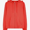 Sweatjacke - Kapuze mit Tunnelzug - rot
