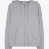 Sweatjacke - Kapuze mit Tunnelzug - grau