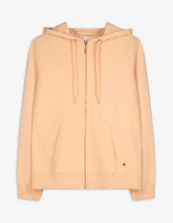 Sweatjacke - Kapuze mit Tunnelzug - orange