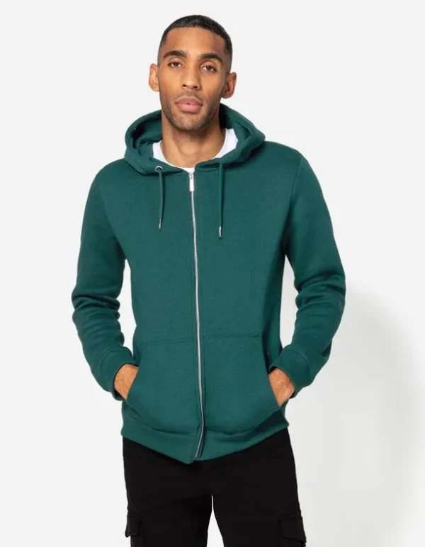 Sweatjacke - Kapuze mit Tunnelzug - dunkelgrün