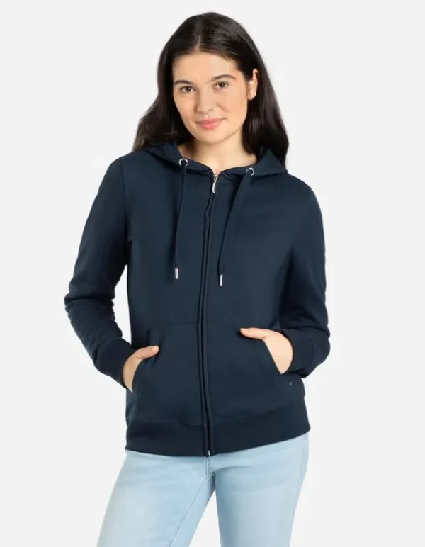 Sweatjacke - Kapuze mit Tunnelzug - dunkelblau