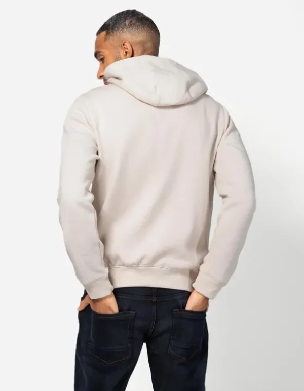 Sweatjacke - Kapuze mit Tunnelzug - beige