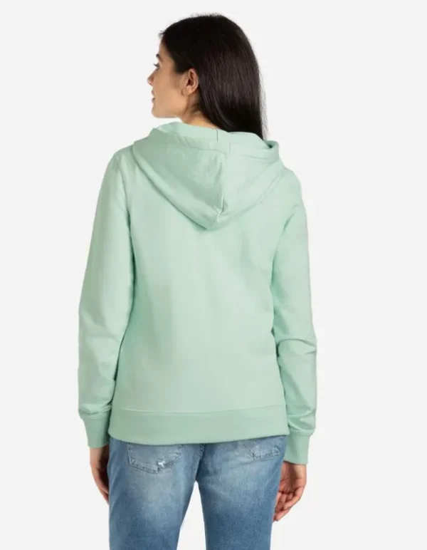 Sweatjacke - Kapuze mit Tunnelzug - grün