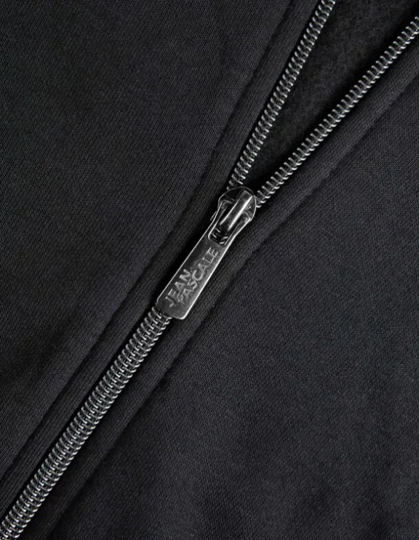 Sweatjacke - Kapuze mit Tunnelzug - schwarz