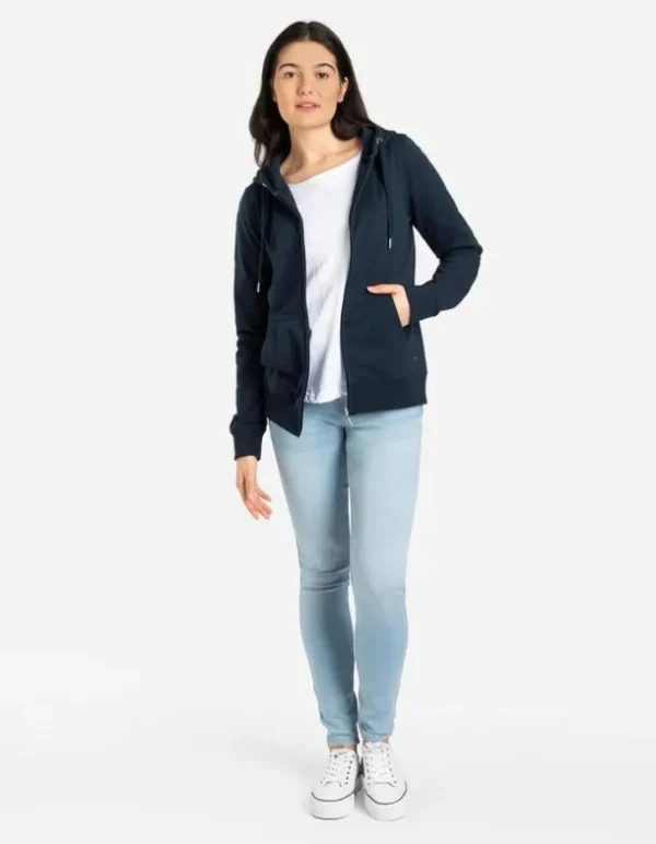 Sweatjacke - Kapuze mit Tunnelzug - dunkelblau