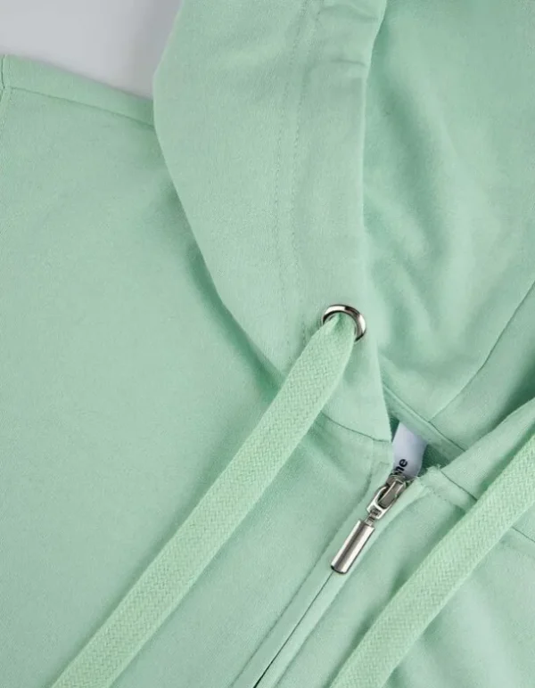 Sweatjacke - Kapuze mit Tunnelzug - grün
