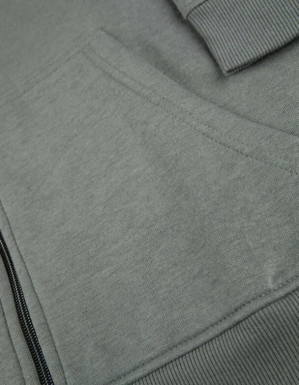 Sweatjacke - Kapuze mit Tunnelzug - dunkelgrün