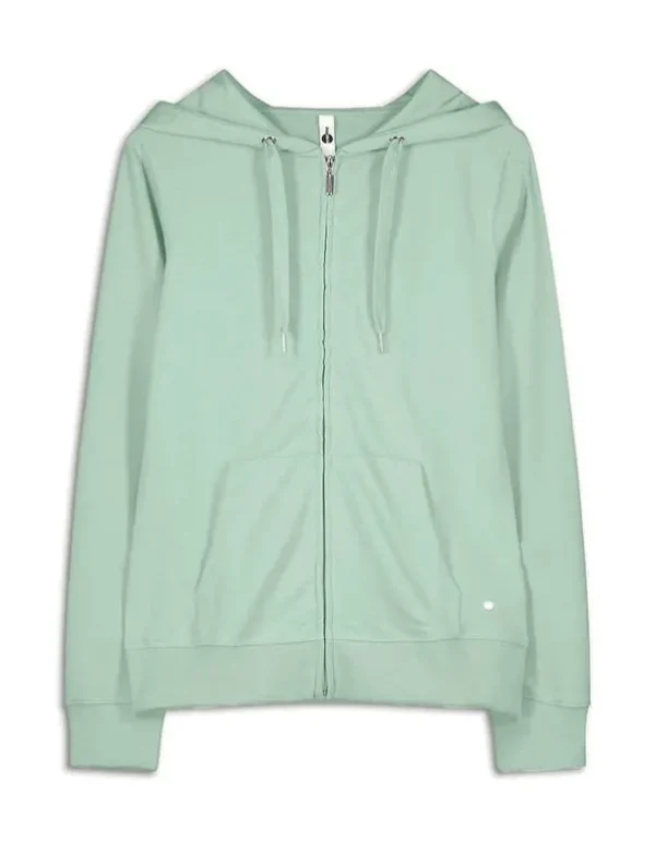 Sweatjacke - Kapuze mit Tunnelzug - grün