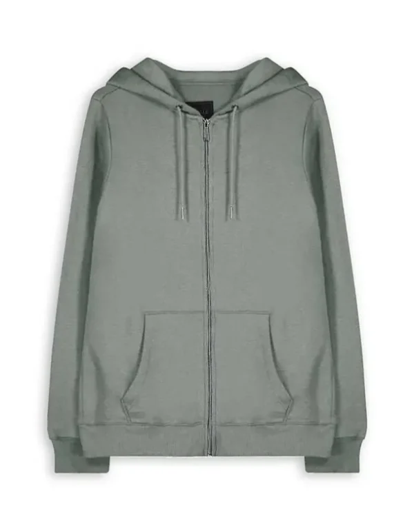 Sweatjacke - Kapuze mit Tunnelzug - dunkelgrün
